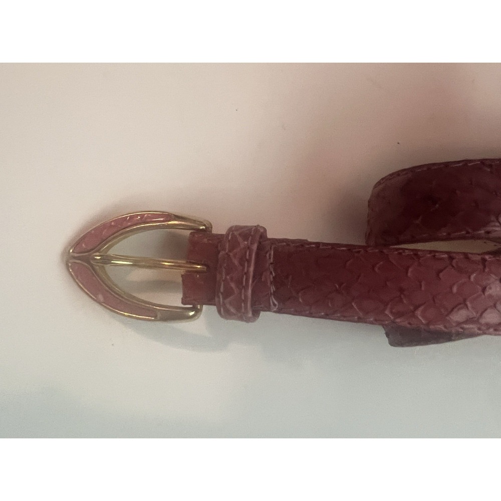 Pink Genuine Snakeskin Belt Size Large